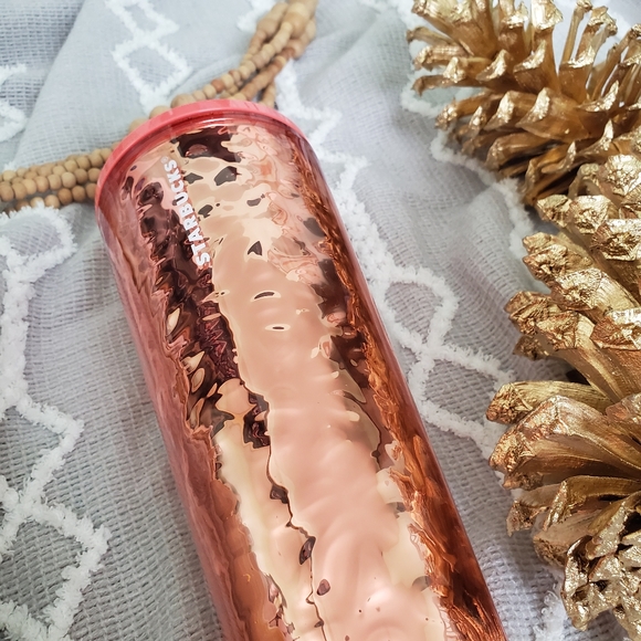 STARBUCKS II Holiday Rose Gold Hammered Tumbler - Picture 2 of 2